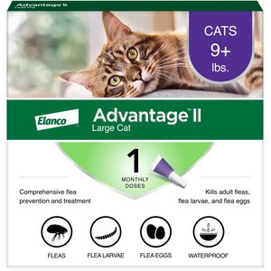 Advantage II Flea Spot Treatment for Cats, over 9 lbs, 1 Dose (1-mo. supply)