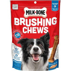 Milk-Bone Original Brushing Chews Daily Dental Dog Treats, Small/Medium, 9 count