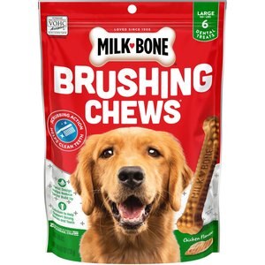 Milk-Bone Original Brushing Chews Daily Dental Dog Treats, Large, 6 count