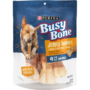 Busy Bone Jerky Wraps Small/Medium Dog Treats, 4 count