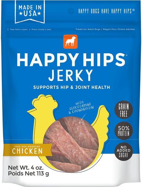 Happy Hips Jerky Chicken Recipe Grain-Free Dog Treats, 4-oz bag slide 1 of 5