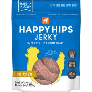 Happy Hips Jerky Chicken Recipe Grain-Free Dog Treats, 4-oz bag