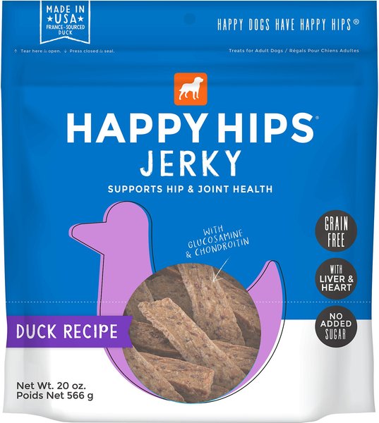 Happy Hips Jerky Duck Recipe Grain-Free Dog Treats, 20-oz bag slide 1 of 5