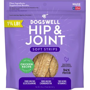 Dogswell Soft Strips Hip & Joint Chicken Recipe Grain-Free Dog Treats, 20-oz bag