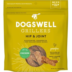 Dogswell Grillers Hip & Joint Chicken Recipe Grain-Free Dog Treats, 24-oz bag