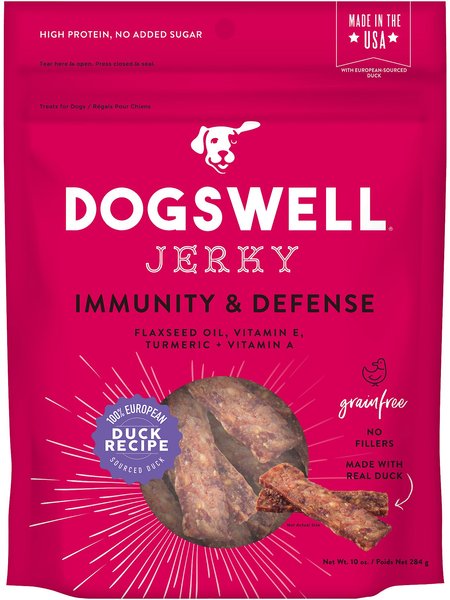 Dogswell Jerky Immune System Duck Recipe Grain-Free Dog Treats, 10-oz bag slide 1 of 5