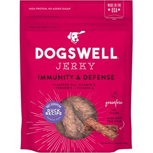 Dogswell Jerky Immune System Duck Recipe Grain-Free Dog Treats, 10-oz bag