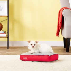 Brindle Soft Orthopedic Pillow Cat & Dog Bed w/Removable Cover, Red, 17 x 11 in