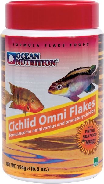 Ocean Nutrition Cichlid Omni Flakes Fish Food, 2.5-oz jar slide 1 of 2