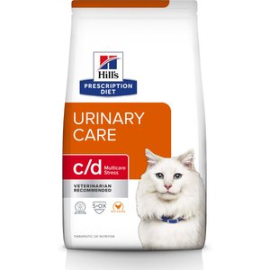 Hill's Prescription Diet c/d Multicare Stress Urinary Care with Chicken Dry Cat Food, 4-lb bag