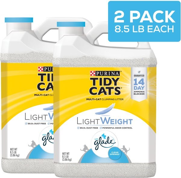 Tidy Cats Lightweight Glade Scented Clumping Clay Cat Litter, 8.5-lb jug, case of 2 slide 1 of 12