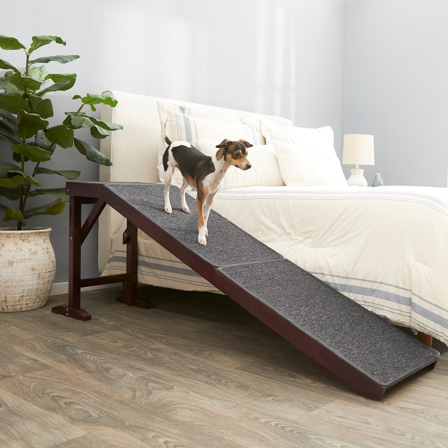 carpeted dog steps wood