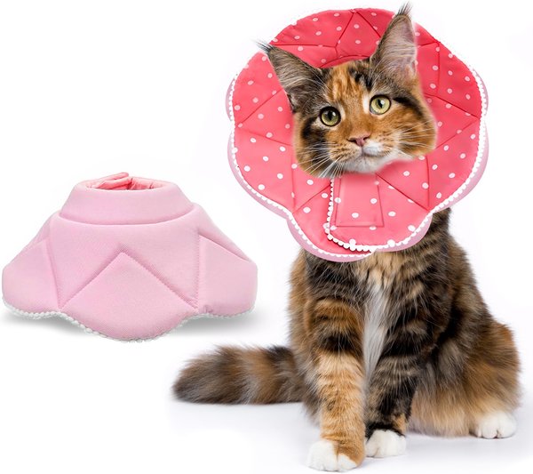 SunGrow Post-Surgery Soft Cone Dog & Cat Recovery Collar, Pink, Medium slide 1 of 4