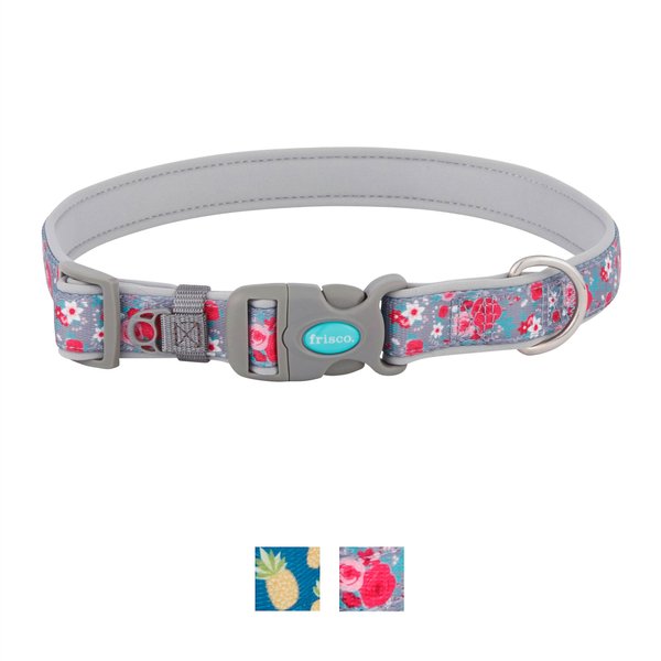 Frisco Patterned Neoprene Dog Collar, Rose, Large: 18 to 26-in neck, 1-in wide slide 1 of 6