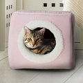 Petmaker Cozy Cave Enclosed Cube Covered Dog Bed, Pink