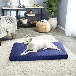 Petmaker Memory Foam Pillow Dog Bed w/Removable Cover, Navy, X-Large