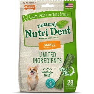 Nylabone Nutri Dent Limited Ingredients Fresh Breath Natural Dental Dog Treats, Small, 28 count
