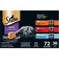 Sheba Perfect Portions Grain-Free Multipack Savory Chicken, Beef, Whitefish & Tuna Entree Cat Food Trays, 2.6-oz, case of 36 twin-packs