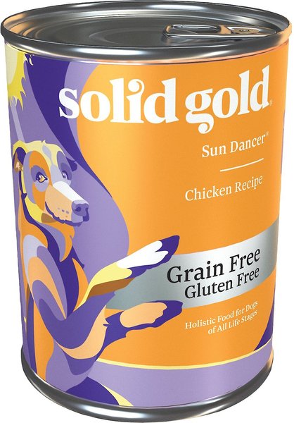Solid Gold Sun Dancer Chicken Recipe Grain-Free Canned Dog Food, 13.2-oz, case of 6 slide 1 of 7