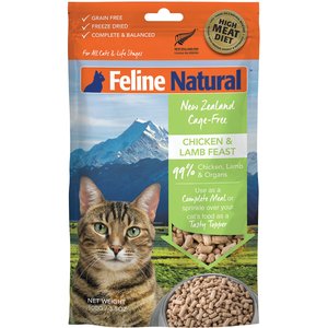 Feline Natural Chicken & Lamb Feast Grain-Free Freeze-Dried Cat Food, 3.5-oz bag