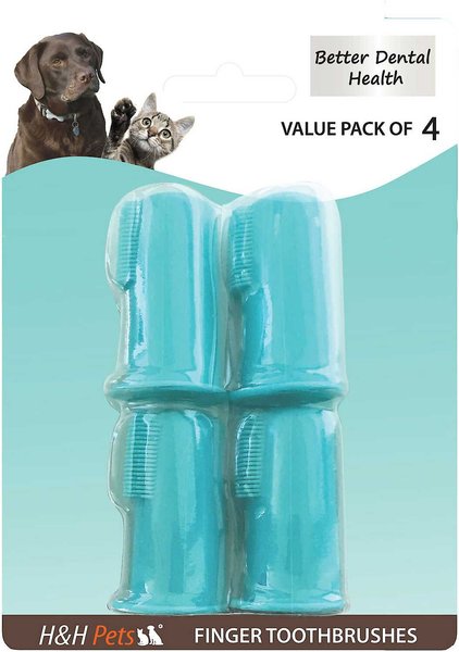 H&H Pets Finger Dog & Cat Toothbrush, 4 count slide 1 of 8