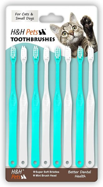 H&H Pets Cat & Small Dog Toothbrush, 8 count slide 1 of 3