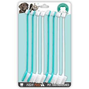 H&H Pets Dual Headed Dog & Cat Toothbrush, 8 count