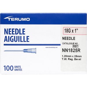 Terumo Hypodermic Thin Wall 18 Gauge Needles, 1 Inch, 100 count