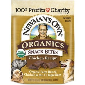 Newman's Own Organics Snack Bites Chicken Recipe Grain-Free Dog Treats, 4.5-oz bag