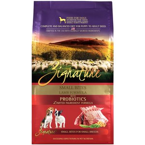 Zignature Lamb Formula Small Bites Dry Dog Food, 4-lb bag