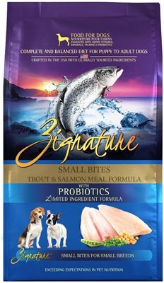 Zignature Small Bites Grain-Free Trout & Salmon Meal Dry Dog Food, slide 1 of 1