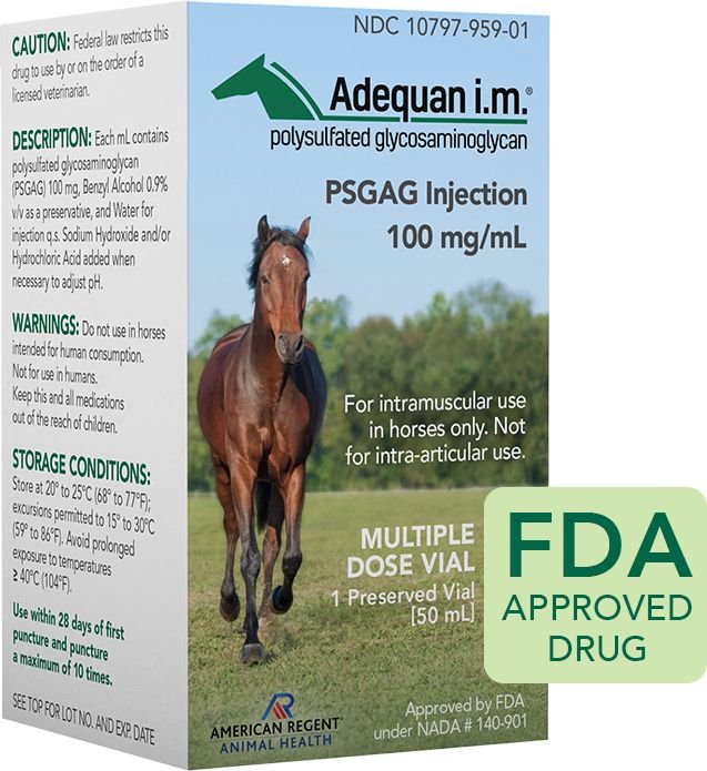 Adequan Equine Injectable for Horses 100mg/mL, 1 dose of 50 mL
