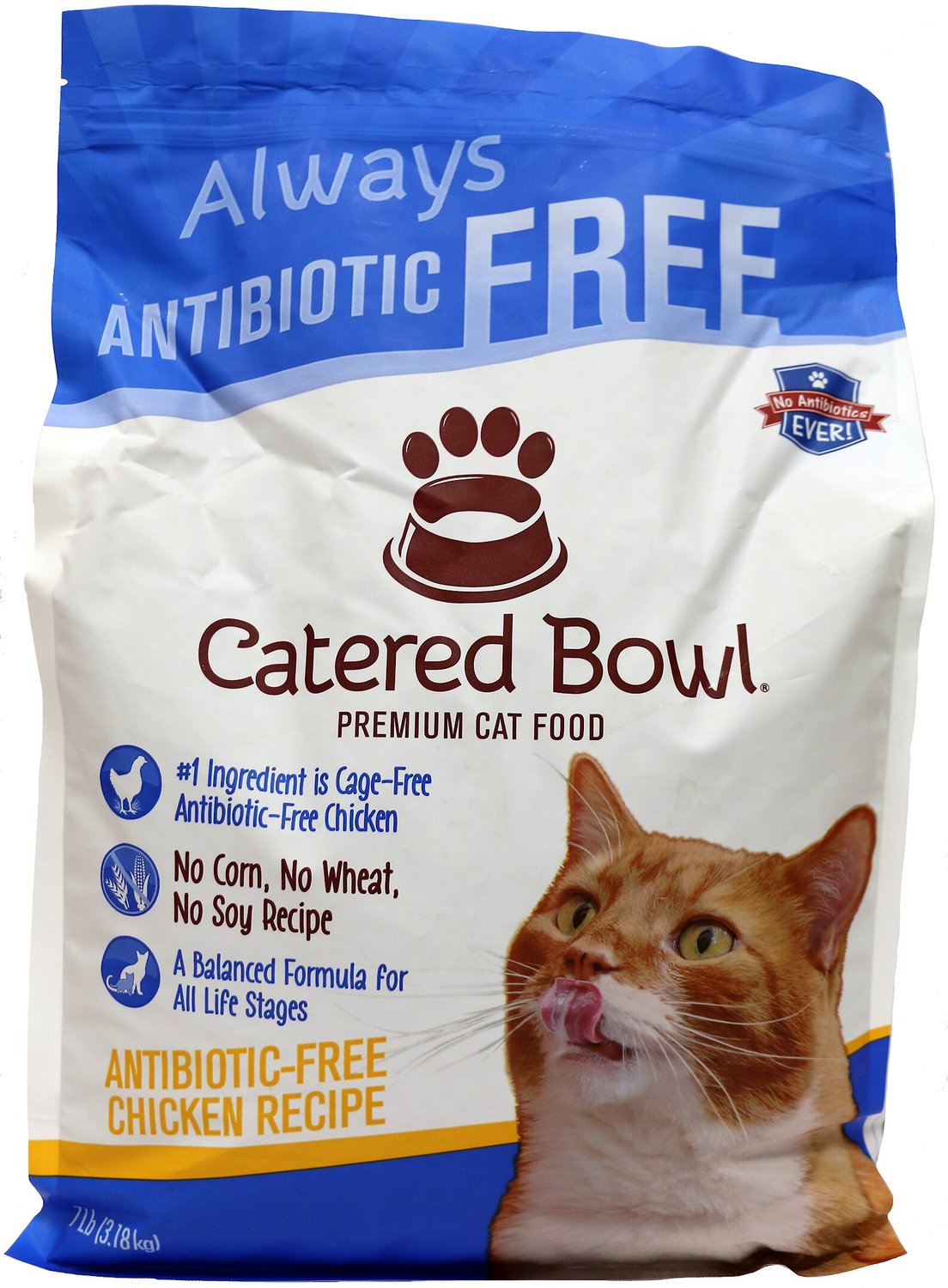 CATERED BOWL AntibioticFree Chicken Recipe Dry Cat Food , 7lb bag