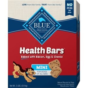Blue Buffalo Mini Health Bars Baked with Bacon, Egg & Cheese Dog Treats, 2-lb box