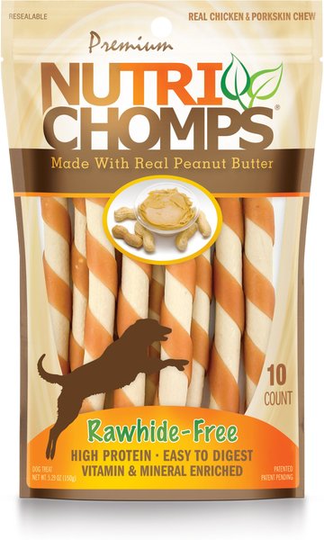 Nutri Chomps Mini Peanut Butter Flavor Twist Dog Treats, 10 count slide 1 of 1