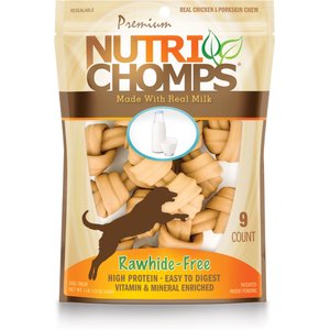 Nutri Chomps 4" Milk Flavor Knots Dog Treats, 9 count