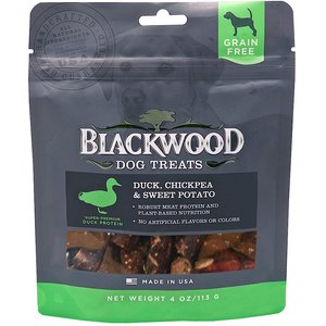 Blackwood Duck, Chickpea & Sweet Potato Grain-Free Dog Treats, 4-oz bag