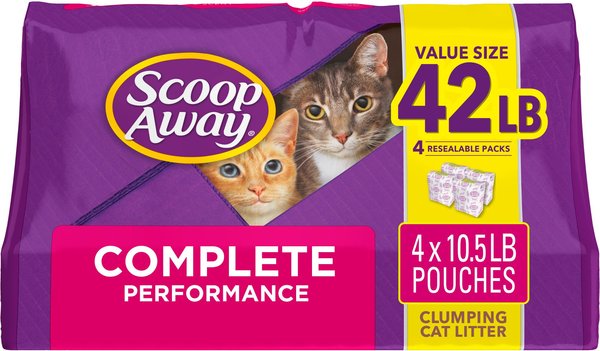 Scoop Away Complete Performance Fresh Scented Clumping Clay Cat Litter, 10.5-lb bag, pack of 4 slide 1 of 4
