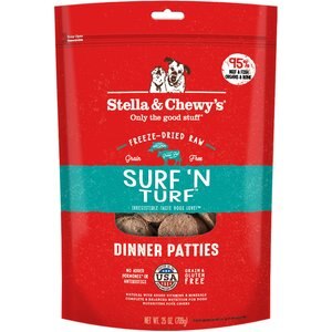 Stella & Chewy's Surf 'N Turf Dinner Patties Freeze-Dried Raw Dog Food, 25-oz bag