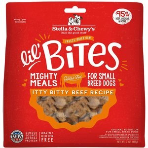 Stella & Chewy's Lil' Bites Itty Bitty Beef Recipe Small Breed Freeze-Dried Raw Dog Food, 7-oz bag