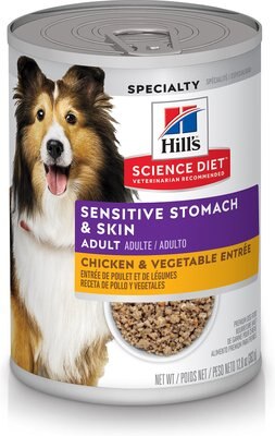 Hill's Science Diet Adult Sensitive Stomach & Skin Chicken & Vegetable Entrée Canned Dog Food, slide 1 of 1