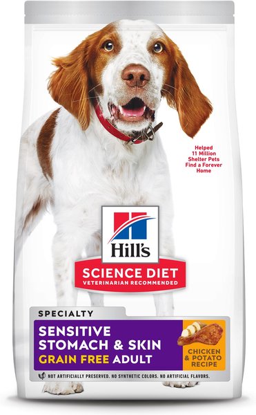 Hill's Science Diet Adult Sensitive Stomach & Skin Grain-Free Chicken & Potato Recipe Dry Dog Food, 24-lb bag slide 1 of 10