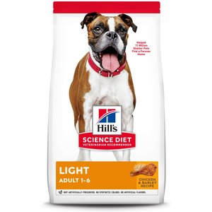 Hill's Science Diet Adult Light With Chicken Meal & Barley Dry Dog Food, 15-lb bag
