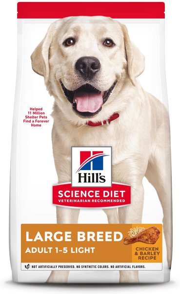 Hill's Science Diet Adult Large Breed Light With Chicken Meal & Barley Dry Dog Food, 30- lb bag slide 1 of 10