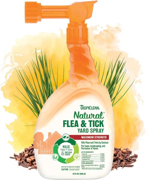 TropiClean Natural Flea & Tick Yard Spray, 32-oz bottle slide 1 of 7