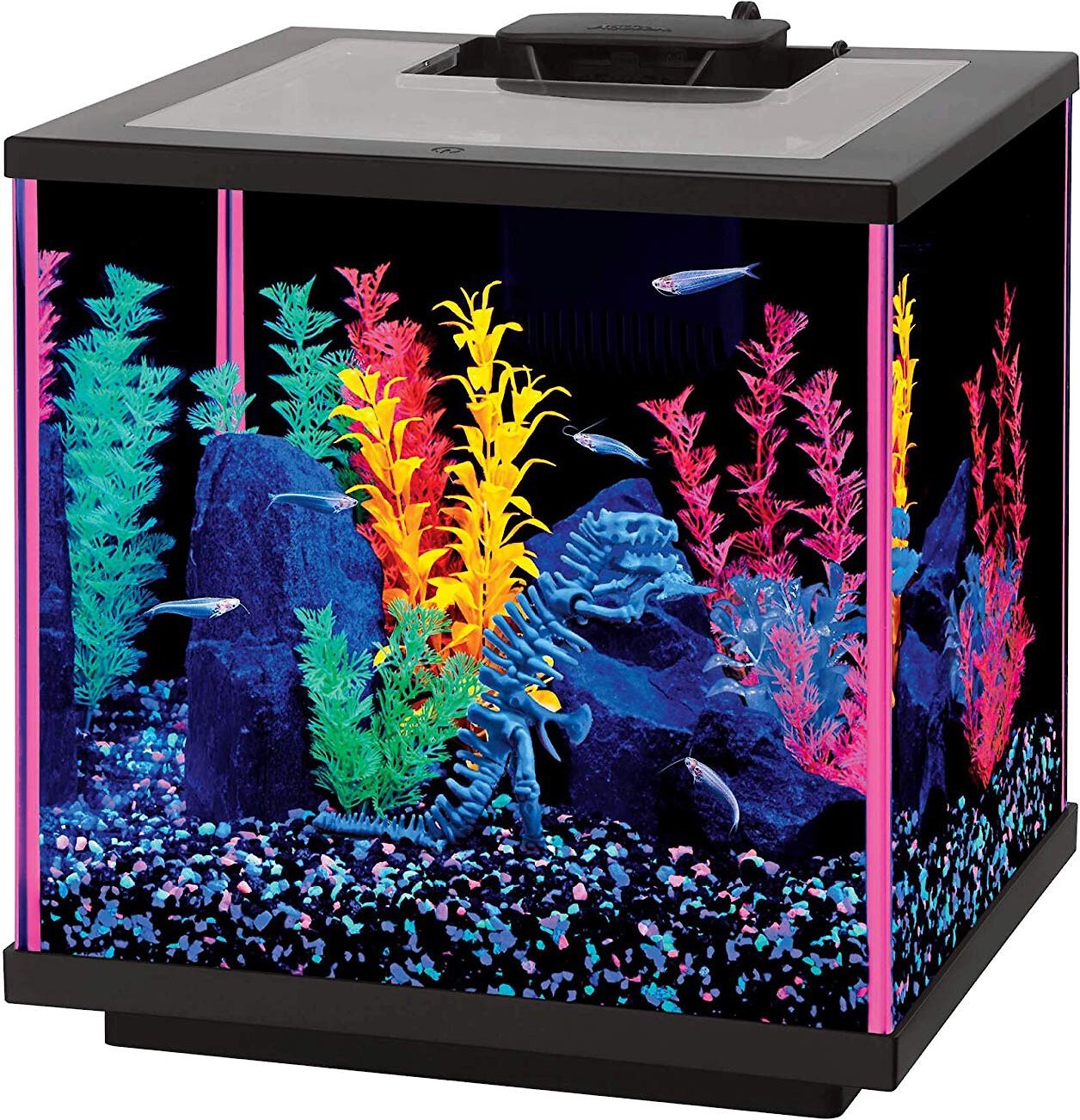 AQUEON LED NeoGlow Aquarium Starter Kit Pink 7 5 gal Chewy