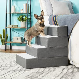 Zinus Easy Cat & Dog Stairs, Grey, X-Large, 4-Step