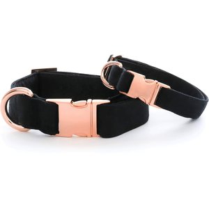 The Foggy Dog Onyx Nylon Dog Collar, Rose Gold, Small: 11 to 16-in neck, 5/8-in wide