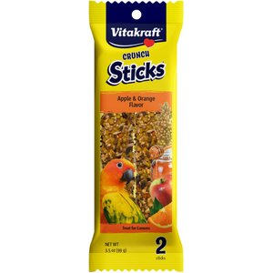 Vitakraft Crunch Sticks Apple & Orange Flavor Conure Treats, 2 pack