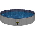 KOPEKS Outdoor Portable Dog Swimming Pool, Gray, Medium